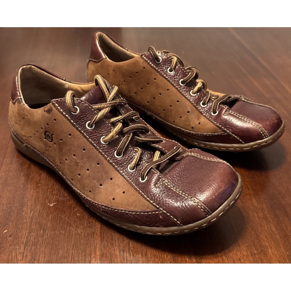 Born Men's 9.5 Brown Leather‎ Casual Oxford Shoes EU 41 Handcrafted Comfort